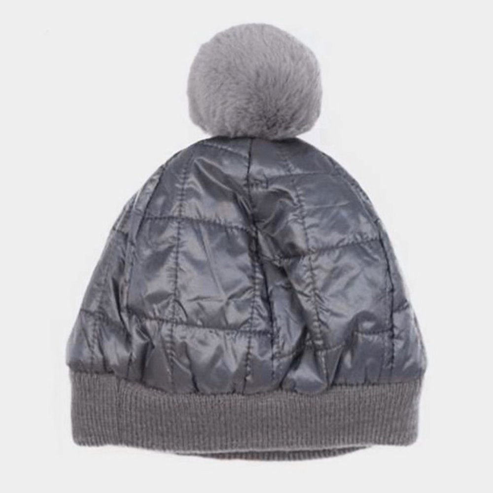 Padded Beanie Hat W/Pom
